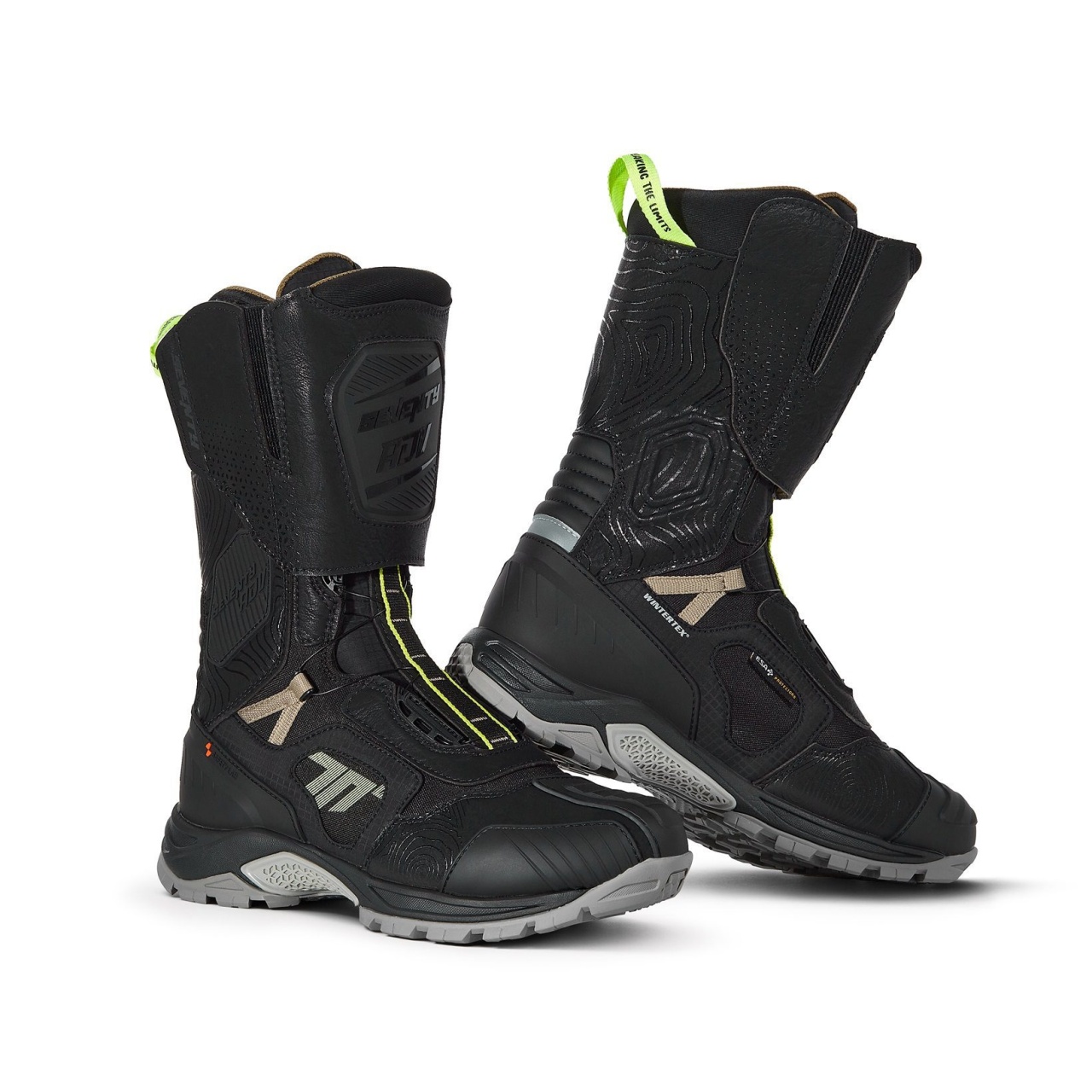 ECHIPAMENTE - Cizme moto Adventure (Touring) Unisex Seventy Degrees SD-BA6 Stelvio negru/galben fluor
