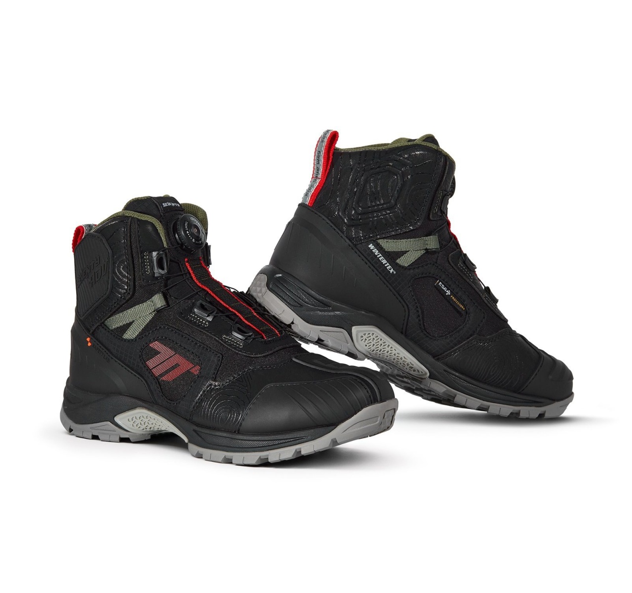 ECHIPAMENTE - Cizme moto Adventure (Touring) Unisex Seventy Degrees SD-BA7 Stelvio negru/roșu/verde