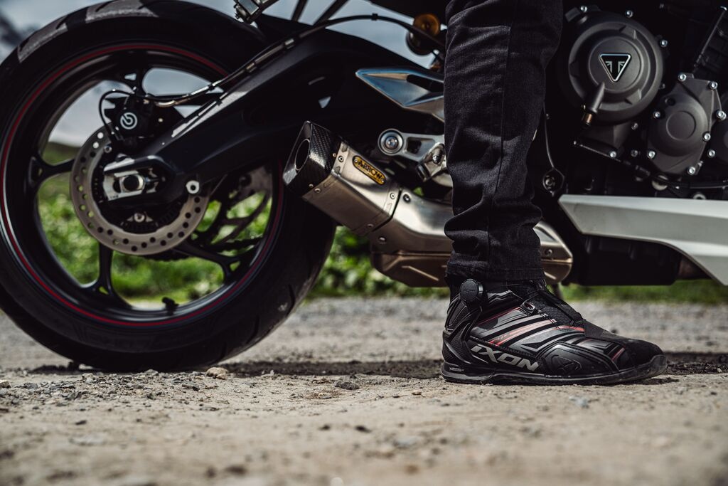 Ghete moto Ixon Bull 2 WP ULTRA MS, bărbați, roadster, all-season - negru/antracit/roșu impermeabile [4]