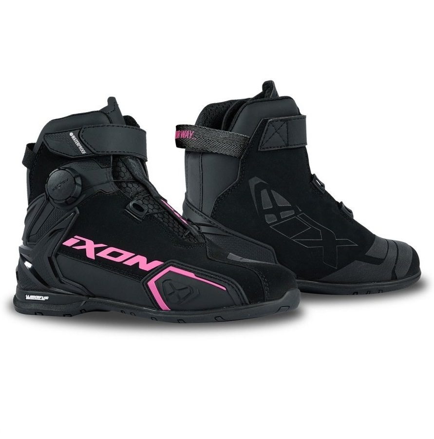 ECHIPAMENTE - Ghete moto Ixon Bull 2 WP LS, femei, roadster, all-season - negru/fuchsia (roz) impermeabile