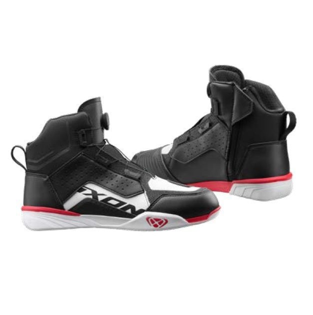 ECHIPAMENTE - Ghete moto Ixon Vyper WP MS, bărbați, urban/roadster, all-season - negru/alb/roșu impermeabile