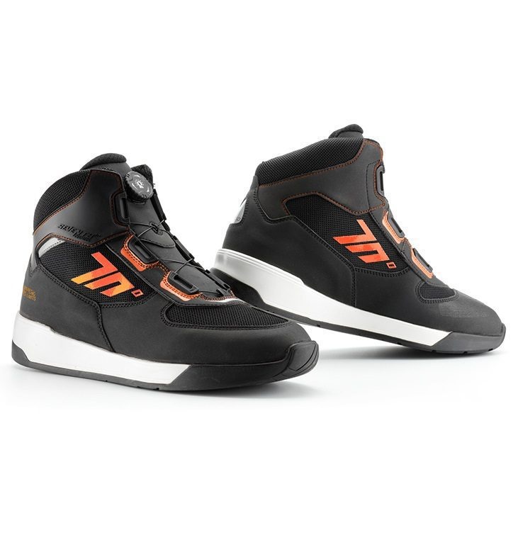ECHIPAMENTE - Ghete moto Urban Unisex Seventy Degrees SD-BC10 negru/portocaliu