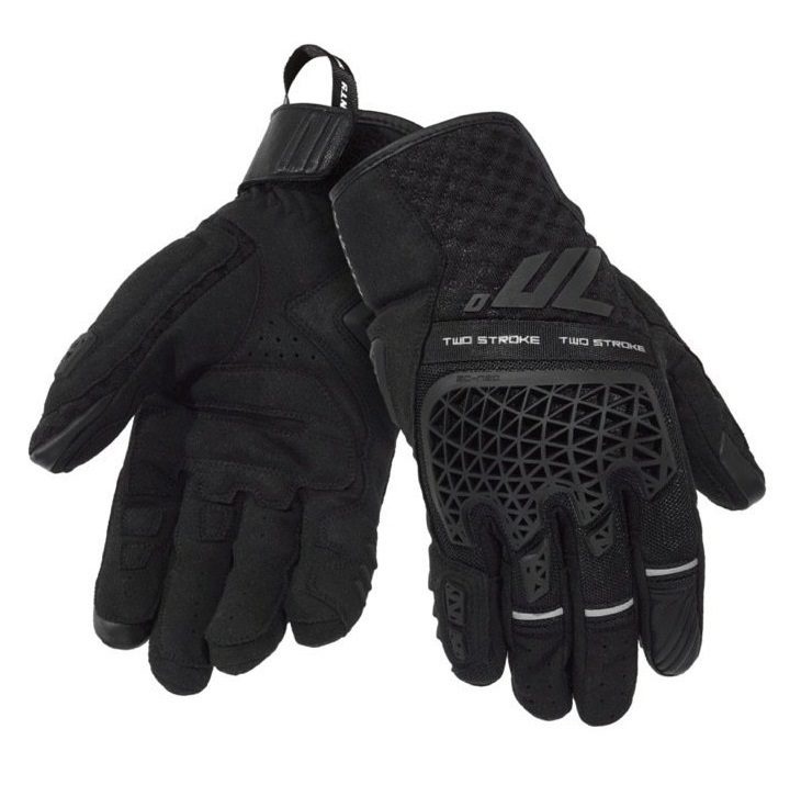 ECHIPAMENTE - Mănuși moto bărbați Naked/Adventure vară Seventy Degrees SD-N60 Two Stroke negru - degete tactile