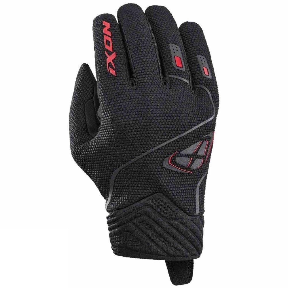 ECHIPAMENTE - Mănuși moto Ixon Hurricane 2 MS, bărbați, roadster, vară - negru/roșu; degete tactile