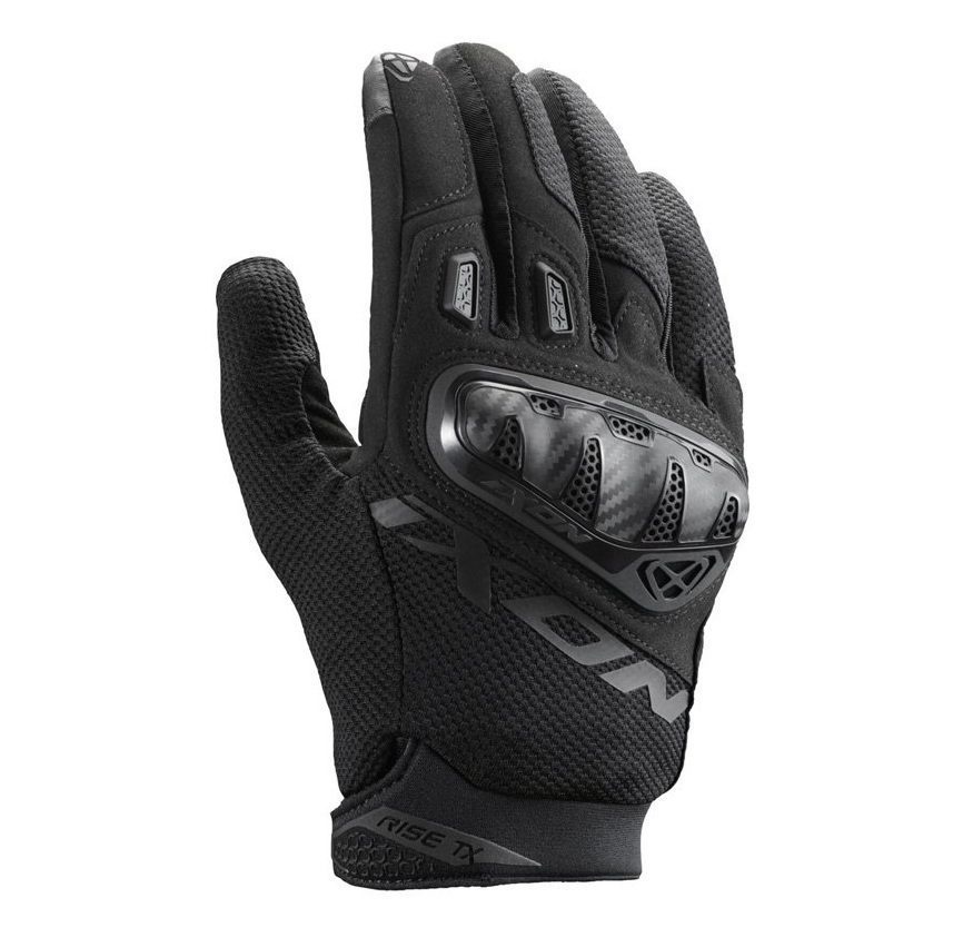 ECHIPAMENTE - Mănuși moto Ixon Rise TX MS, bărbați, textil, roadster, vară - negru; degete tactile
