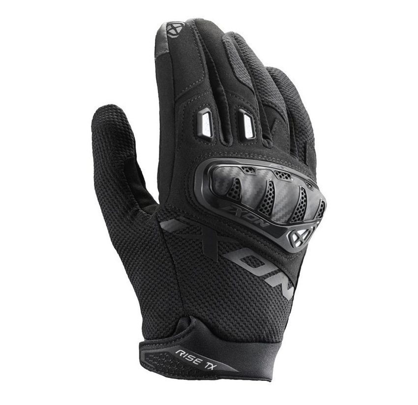 ECHIPAMENTE - Mănuși moto Ixon Rise TX MS, bărbați, textil, roadster, vară - negru/alb; degete tactile