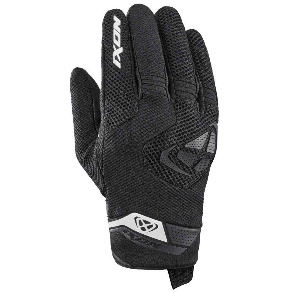 ECHIPAMENTE - Mănuși moto Ixon MIG 2 Air Flow MS, bărbați, textil/piele, roadster, vară - negru/alb; degete tactile