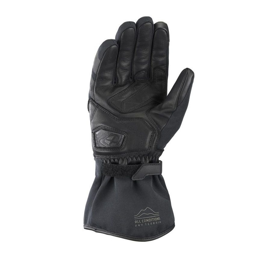 Mănuși moto Ixon Drizzle MS, bărbați, textil/piele, touring/adventure - khaki/negru; degete tactile (mănuși lungi) [2]