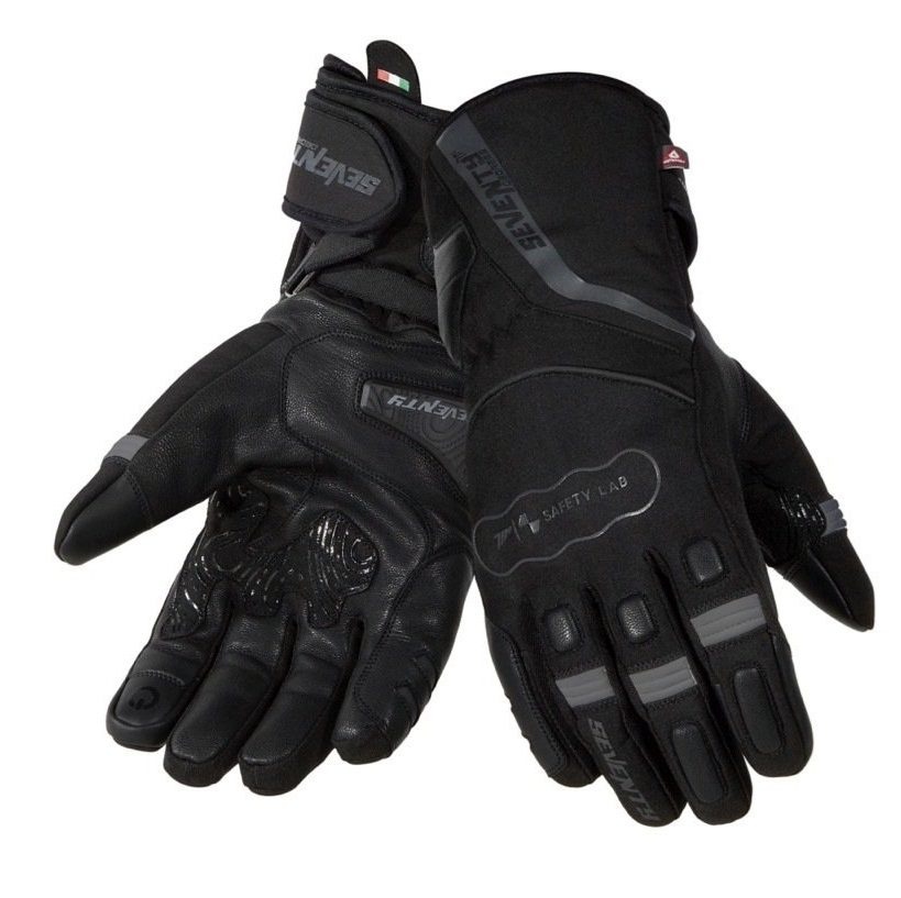 ECHIPAMENTE - Mănuși moto bărbați Touring iarnă Seventy Degrees SD-T7 Gobi negru/gri