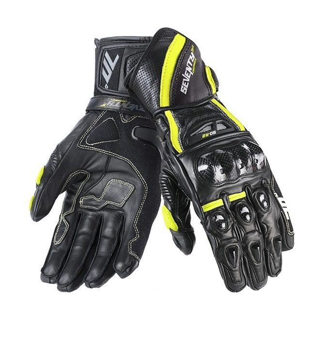 ECHIPAMENTE - Mănuși moto copii racing vară Seventy Degrees SD-R2K negru/galben
