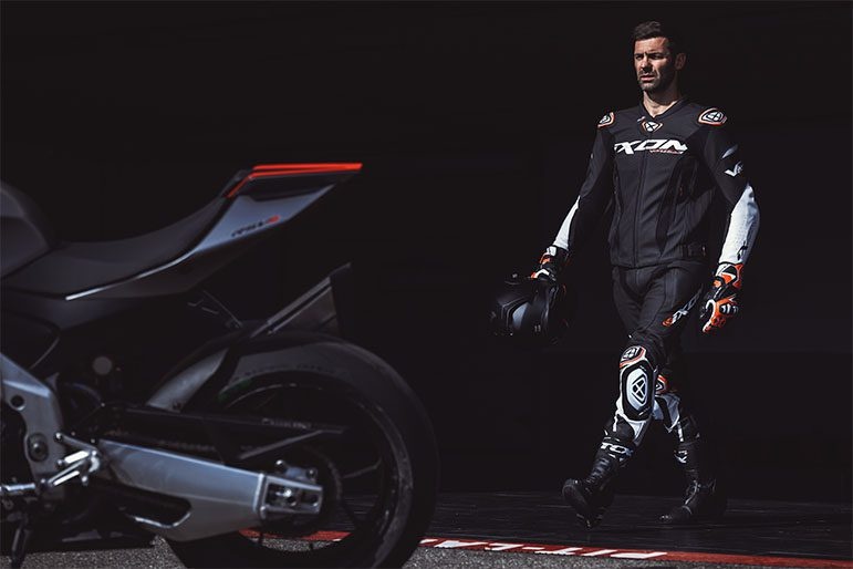 Pantaloni moto Ixon Vortex 3 MS, bărbați, piele, racing, vară - negru/alb [3]