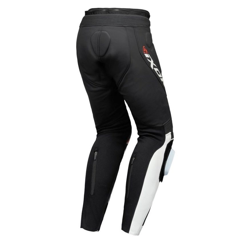 Pantaloni moto Ixon Vortex 3 MS, bărbați, piele, racing, vară - negru/alb [2]