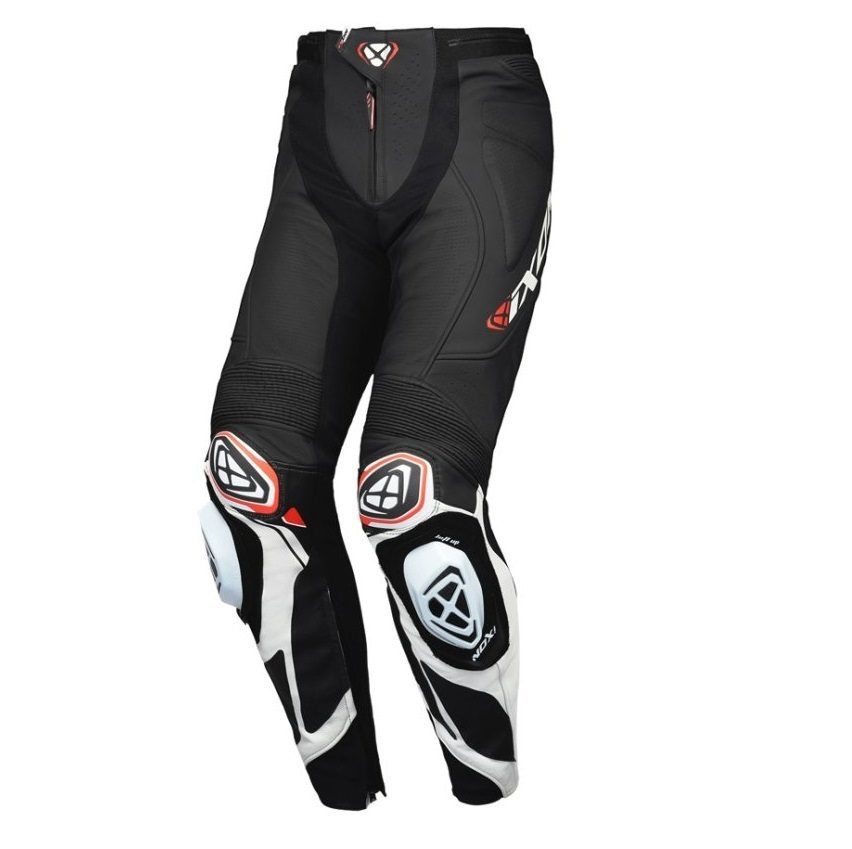 ECHIPAMENTE - Pantaloni moto Ixon Vortex 3 MS, bărbați, piele, racing, vară - negru/alb