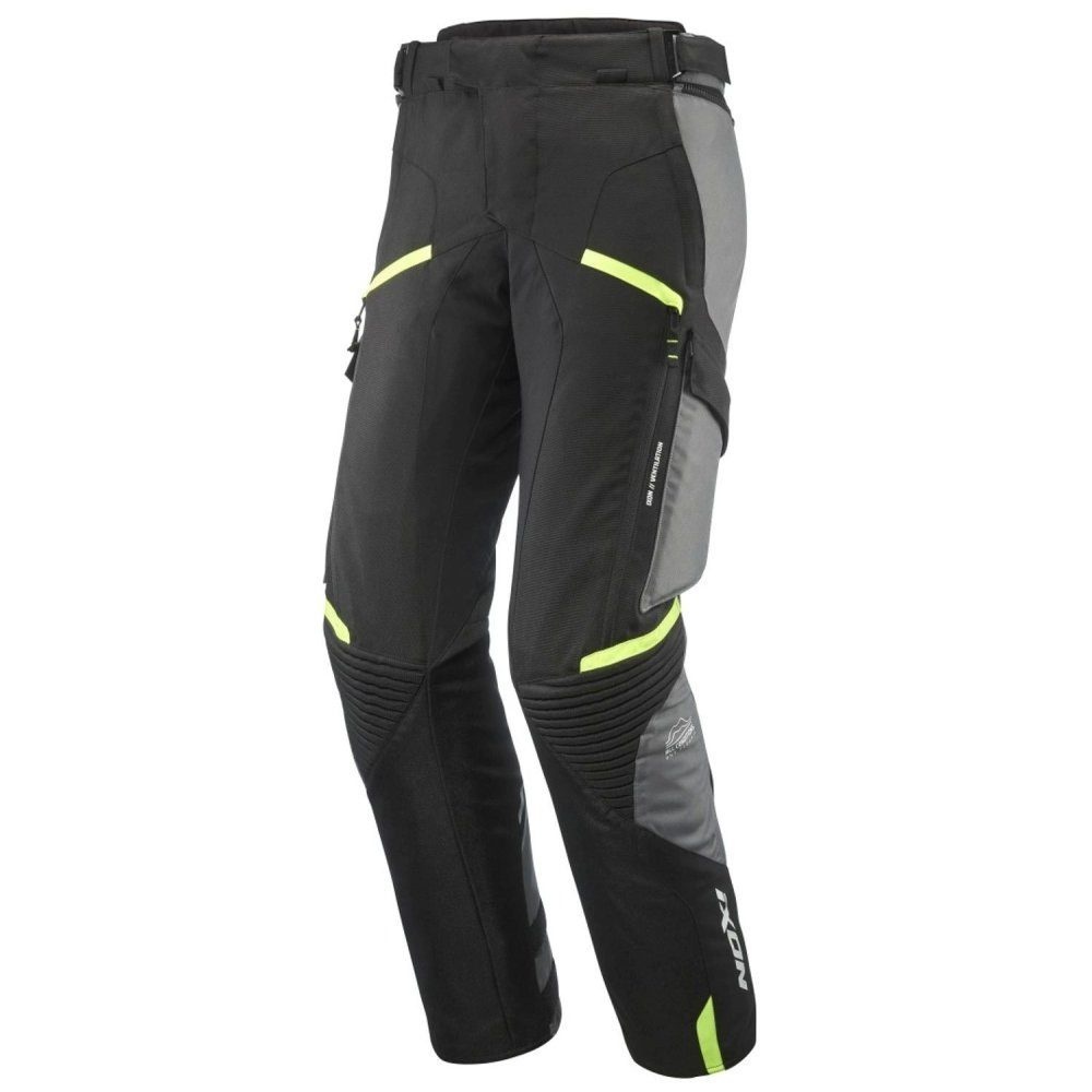 ECHIPAMENTE - Pantaloni moto Ixon Midgard MS, bărbați, touring/adventure, all-season - negru/gri/galben