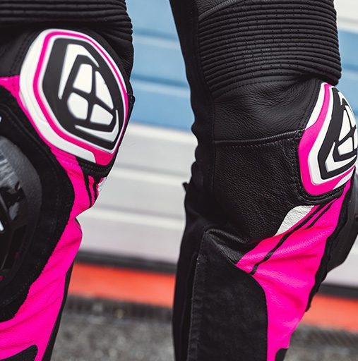 Pantaloni moto Ixon Vortex 3 LS, femei, piele, racing, vară - negru/roz/alb [3]