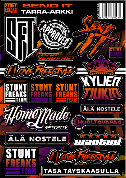 Stickere - Set stickere moto SFT Send It Logo Sheet
