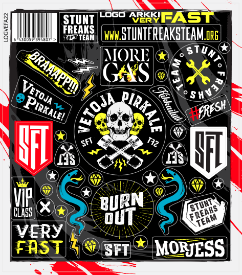 Stickere - Set stickere moto SFT Very Fast Logo Sheet