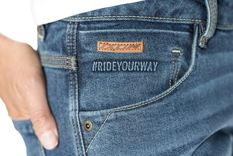 Blugi moto Ixon Billie LS, femei - albastru (stonewash) Cordura Denim; Slim Fit; CE AA [4]