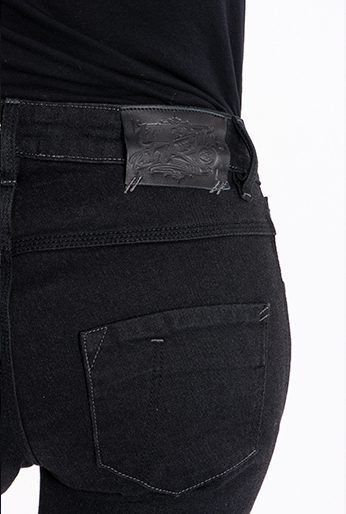 Blugi moto Ixon Billie LS, femei - negru Cordura Denim; Slim Fit; CE AA [4]