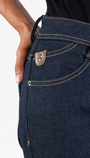 Blugi moto Ixon Maddie, femei - Dark raw (albastru) Cordura Denim; Slim Fit; CE AA [4]