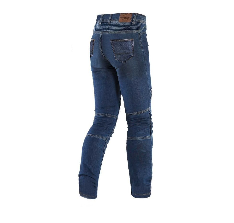 Blugi moto femei Seventy Degrees SD-PJ8 tip Slim fit albastru [3]