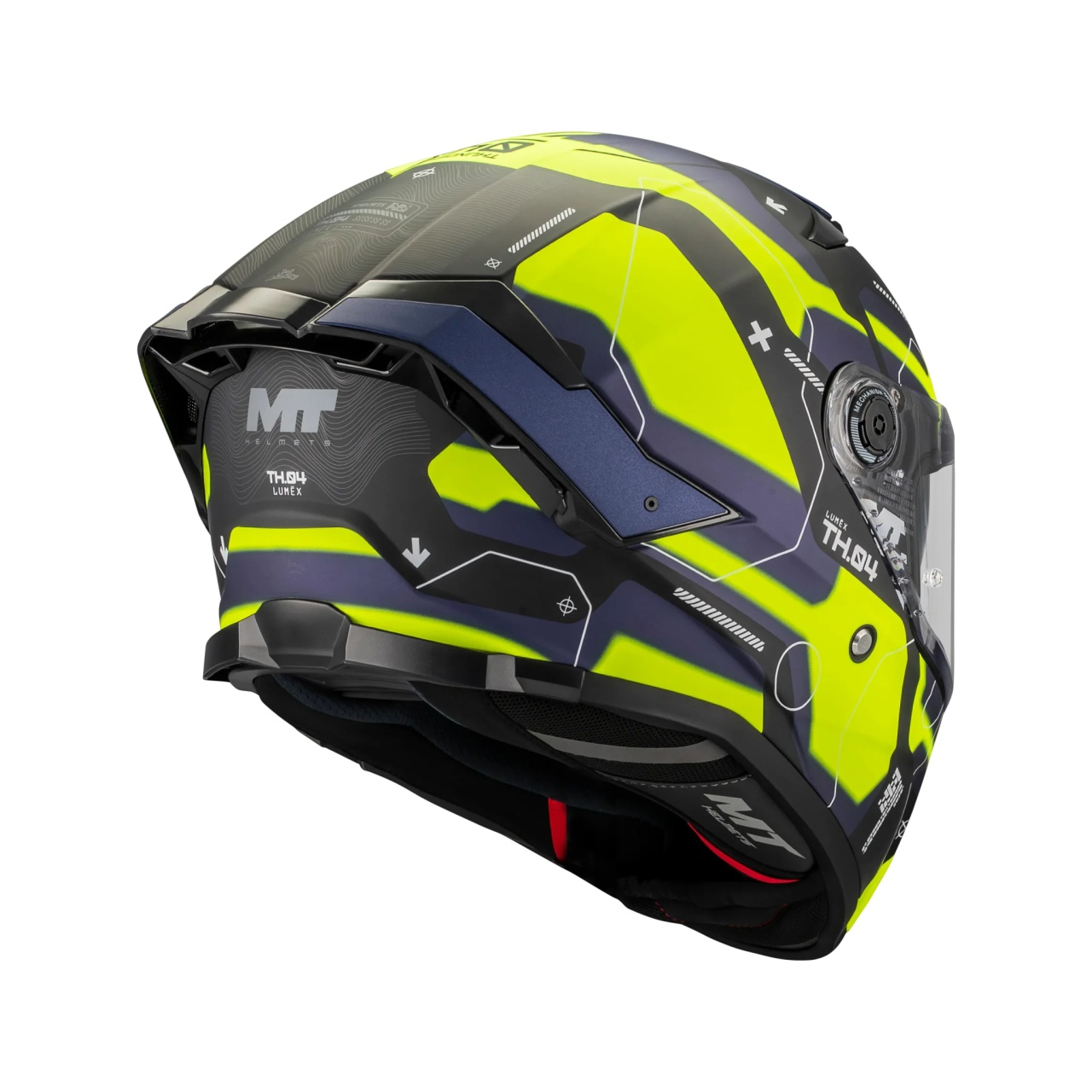 Cască moto integrală MT Thunder 4 SV Lumex B27 albastru/galben mat cu ochelari de soare integrați [4]