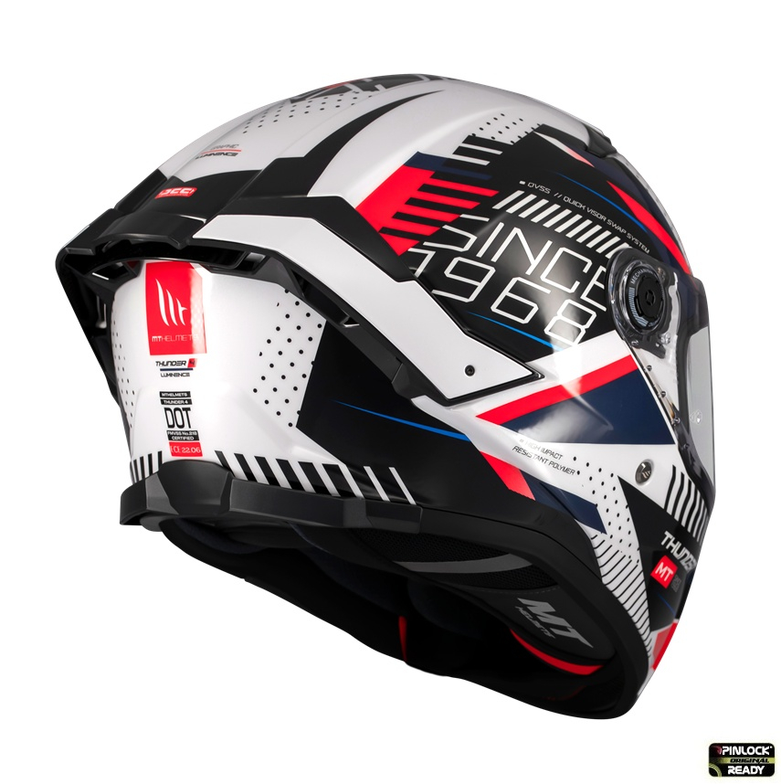 Casca integrala MT Thunder 4 SV Luminence A7 alb/rosu/albastru lucios (ochelari soare integrati) - tip viziera: MT-V-28B [4]