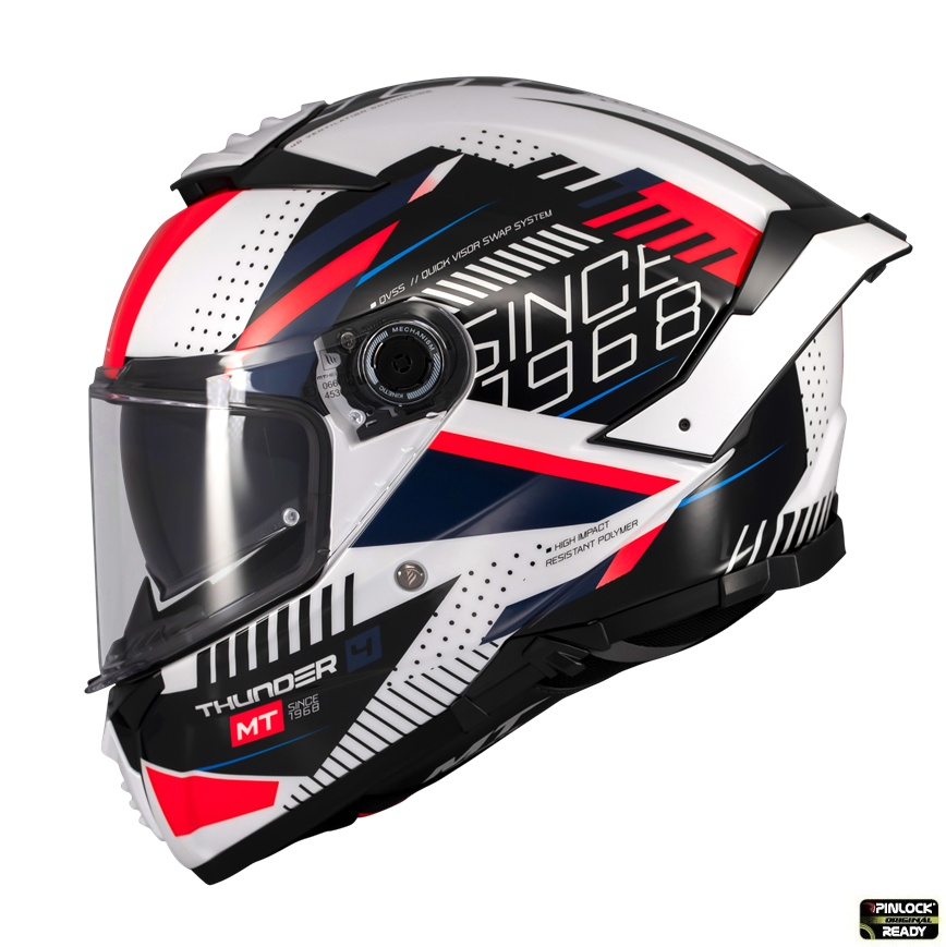 Casca integrala MT Thunder 4 SV Luminence A7 alb/rosu/albastru lucios (ochelari soare integrati) - tip viziera: MT-V-28B [2]