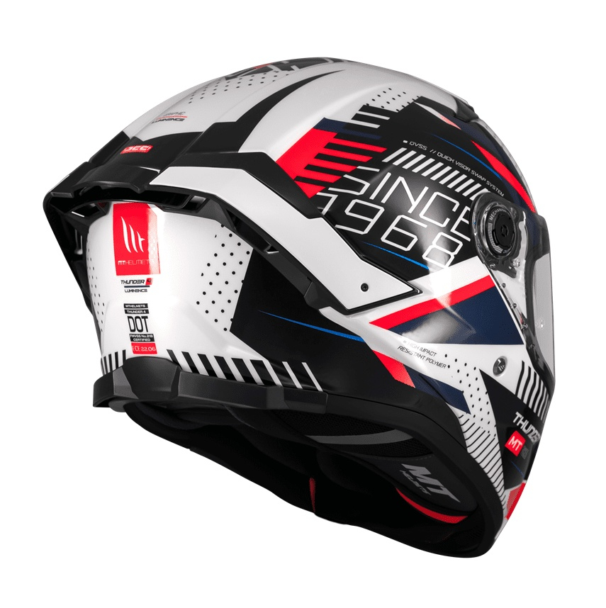 Casca integrala MT Thunder 4 SV Luminence A7 alb/rosu/albastru lucios (ochelari soare integrati) - tip viziera: MT-V-28B [8]