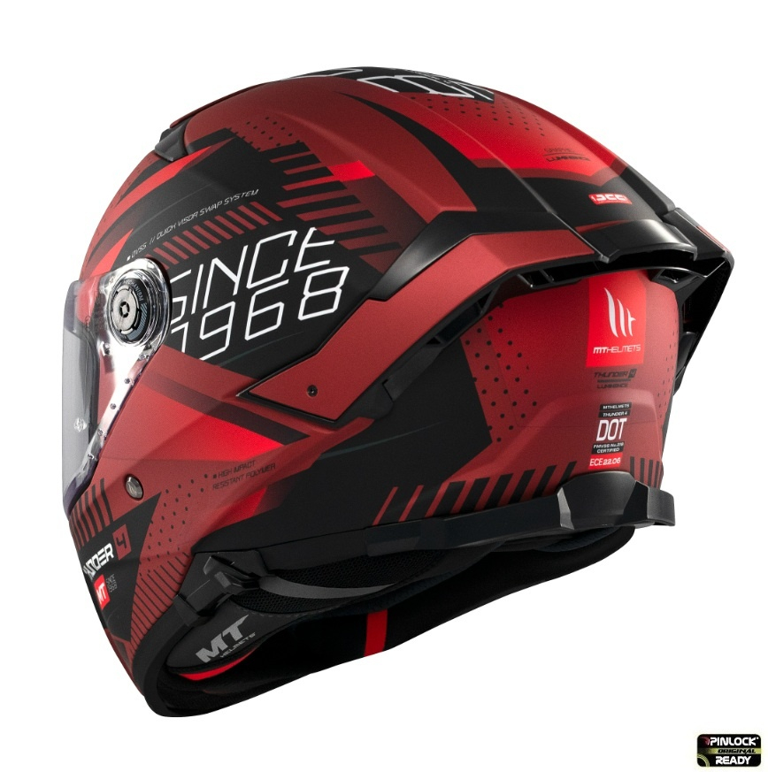 Cască moto integrală MT Thunder 4 SV Luminence D5 roșu mat cu ochelari de soare integrați - vizieră MT-V-28B [8]