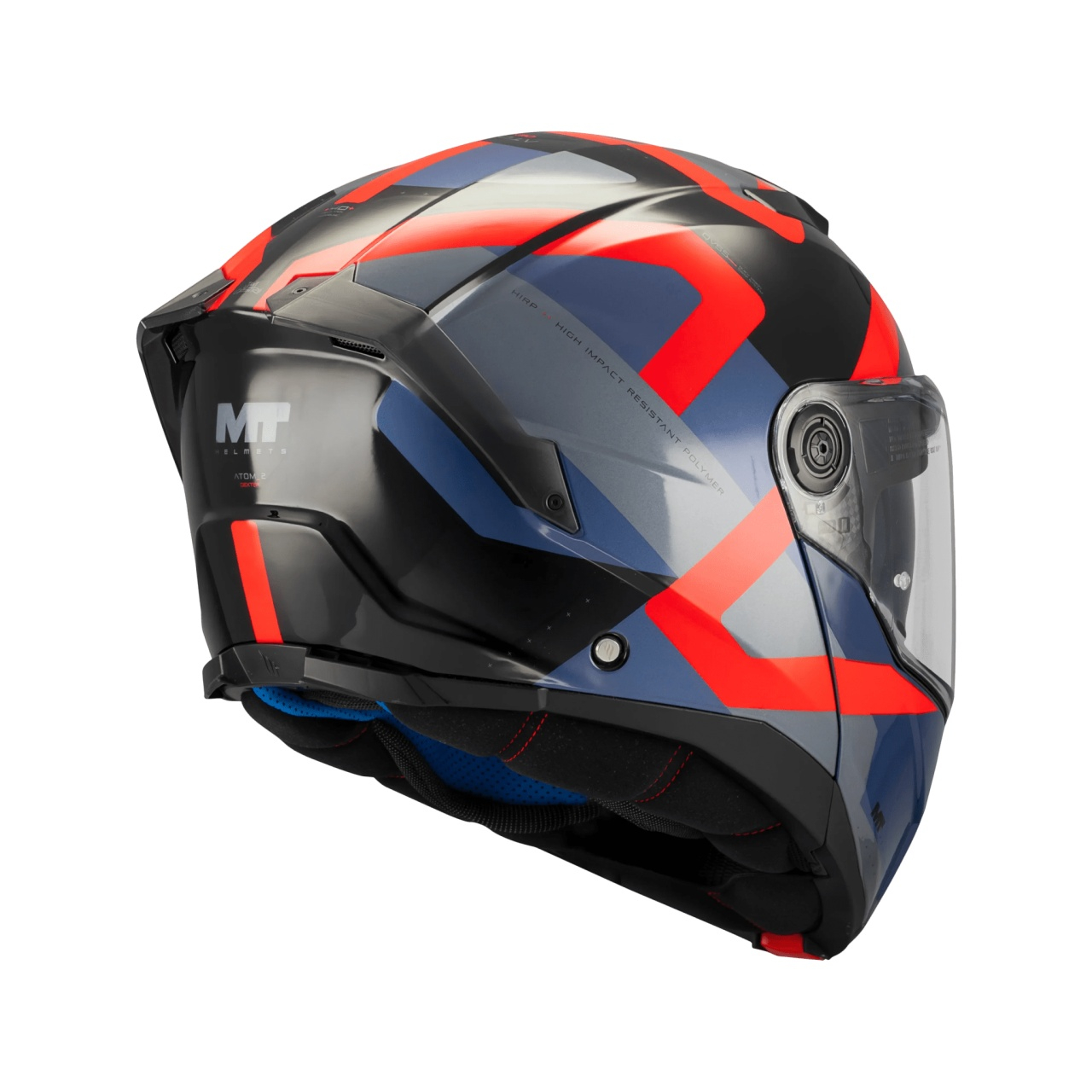 Cască moto modulară MT Atom 2 SV Dexter B15 roșu/albastru lucios cu ochelari de soare integrați cu Pinlock 70 inclus - vizieră MT-V-35 [4]