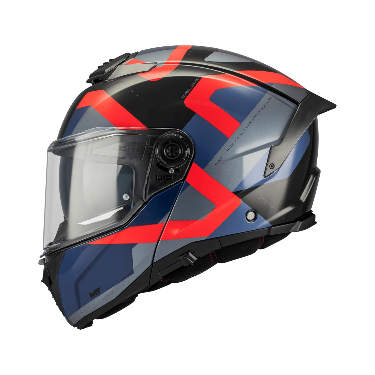 Cască moto modulară MT Atom 2 SV Dexter B15 roșu/albastru lucios cu ochelari de soare integrați cu Pinlock 70 inclus - vizieră MT-V-35 [2]