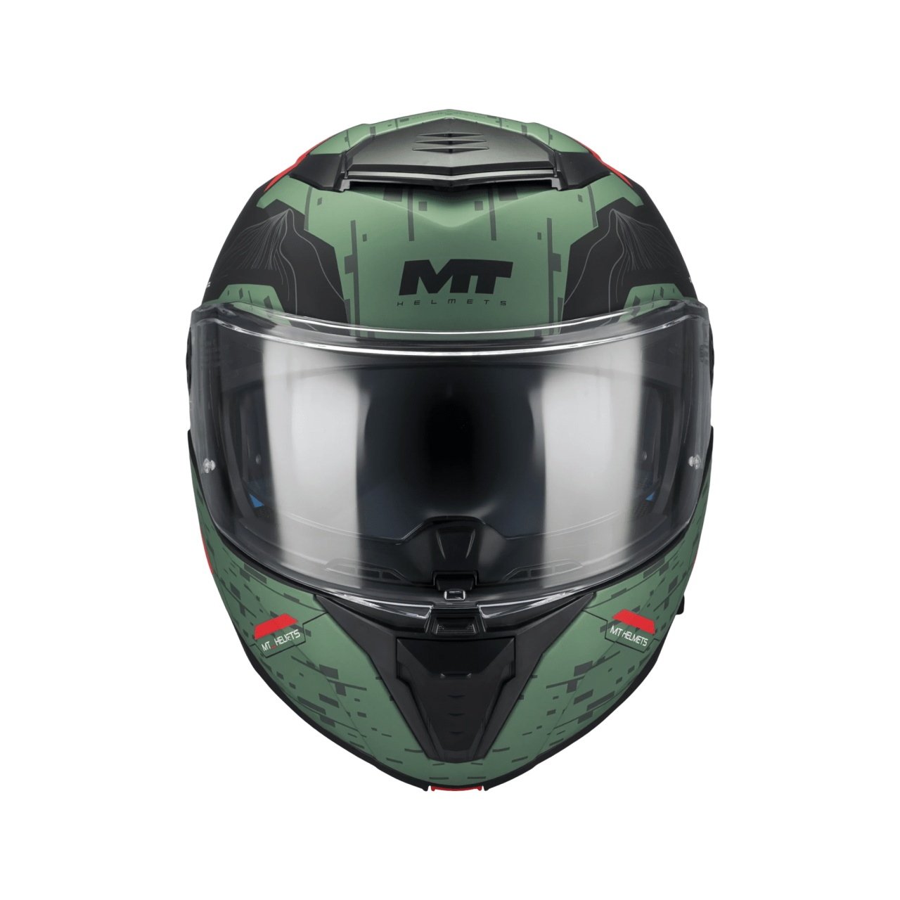 Cască moto modulară MT Atom 2 SV Highlands C6 verde mat cu ochelari de soare integrați cu Pinlock 70 inclus - vizieră MT-V-35 [3]