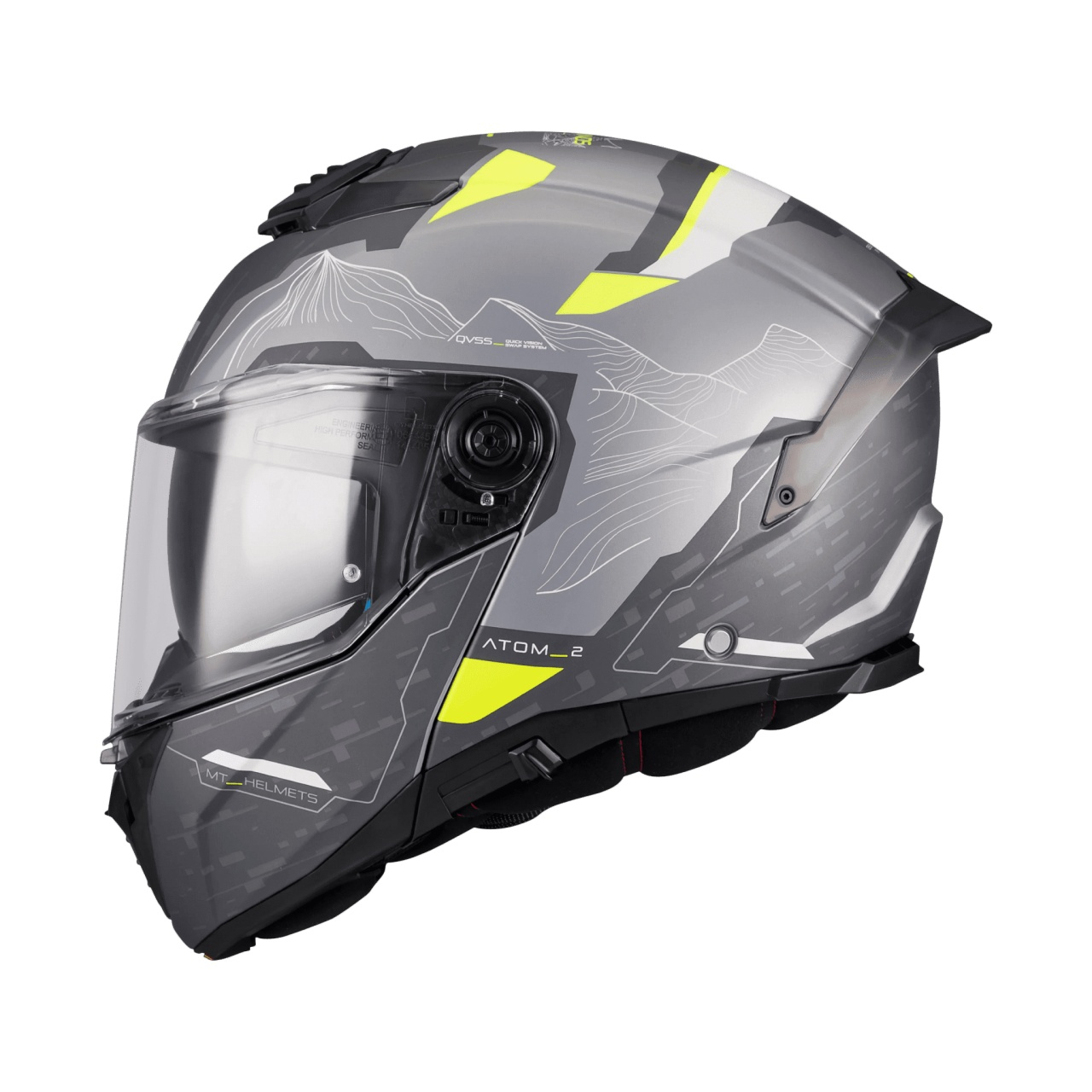 Cască moto modulară MT Atom 2 SV Highlands E2 gri mat cu ochelari de soare integrați cu Pinlock 70 inclus - vizieră MT-V-35 [2]