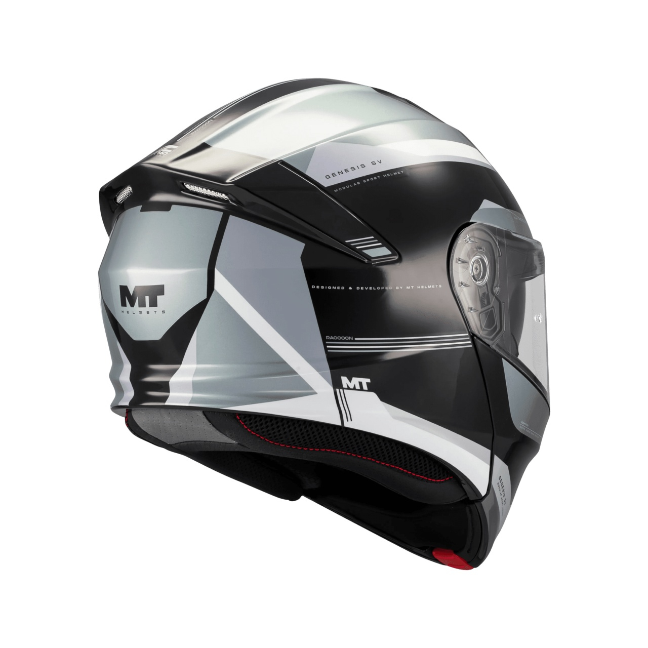 Cască moto modulară MT Genesis SV Raccoon B12 verde lucios Pinlock ready - ECE 22.06 - vizieră MT-V-25 [4]