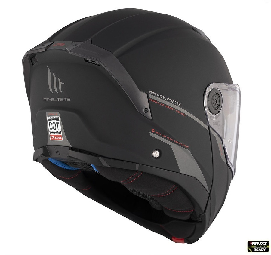 Cască moto modulară MT Atom 2 SV A1 negru mat - ECE 22.06 [3]