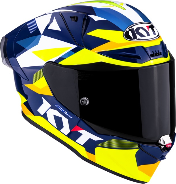 Cască moto integrală KYT R1R DIAMOND BLUE YELLOW [3]