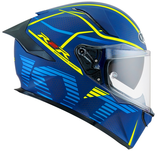 Cască moto integrală KYT R2R CONCEPT BLUE YELLOW ECE 22.06 [3]