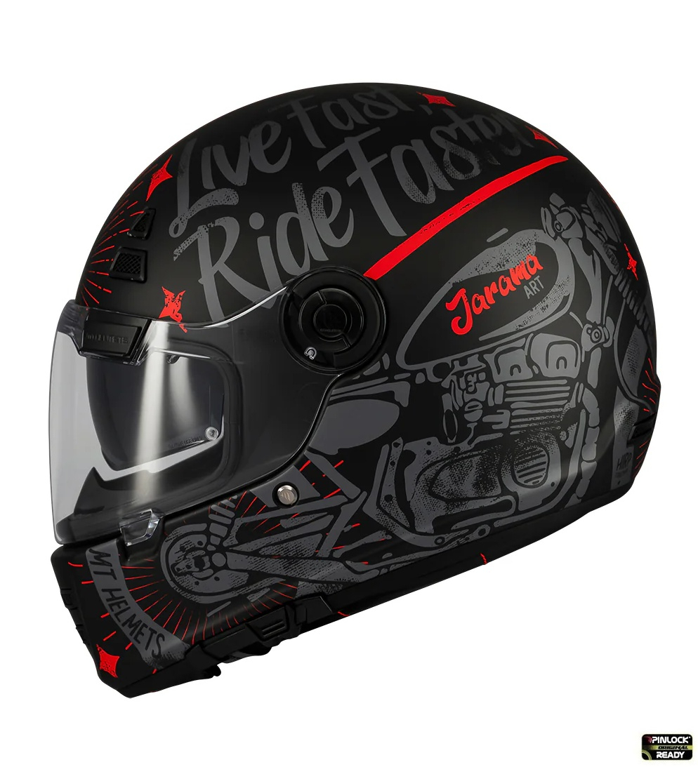 Cască moto integrală MT Jarama SV Art E5 negru/gri mat - retro [2]