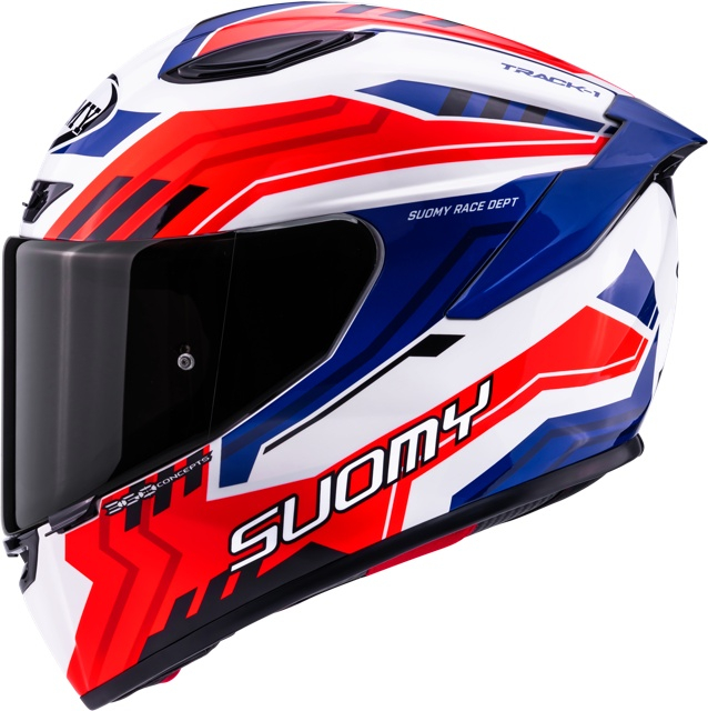 Cască moto integrală Suomy TRACK-1 FRAMEWORK WHITE RED BLUE ECE 22.06 [8]