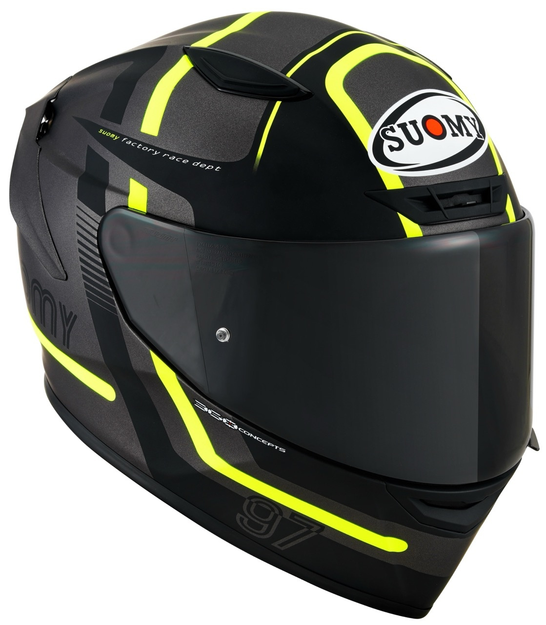Cască moto integrală Suomy TRACK-1 NINETY SEVEN MATT GUN METAL YELLOW ECE 22.06 [3]