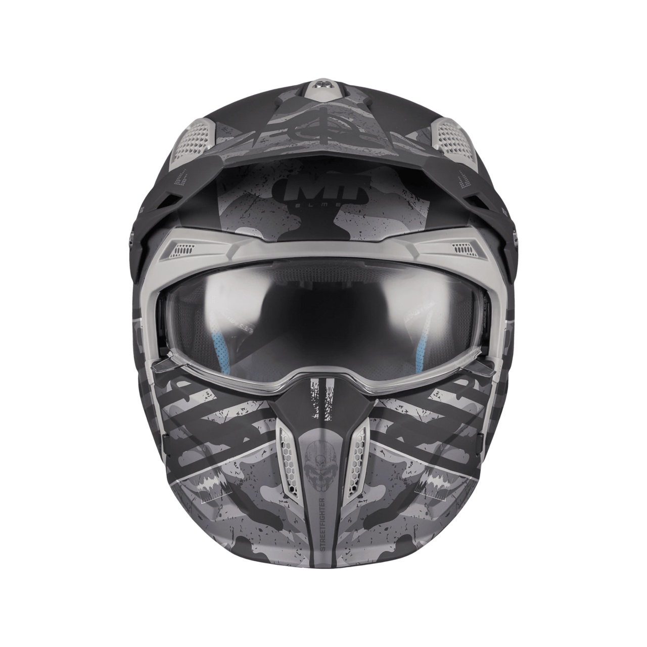 Cască moto MT Streetfighter SV S Belic B2 gri/negru mat cu ochelari de soare integrați - mască (protecție) bărbie și cozoroc detașabile - ECE 22.06 [3]