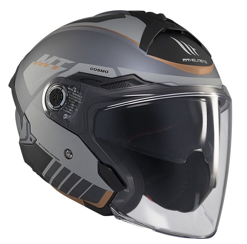 Cască moto open-face MT Cosmo SV Cruiser C2 gri mat cu ochelari de soare integrați - vizieră MT-V-37 [4]
