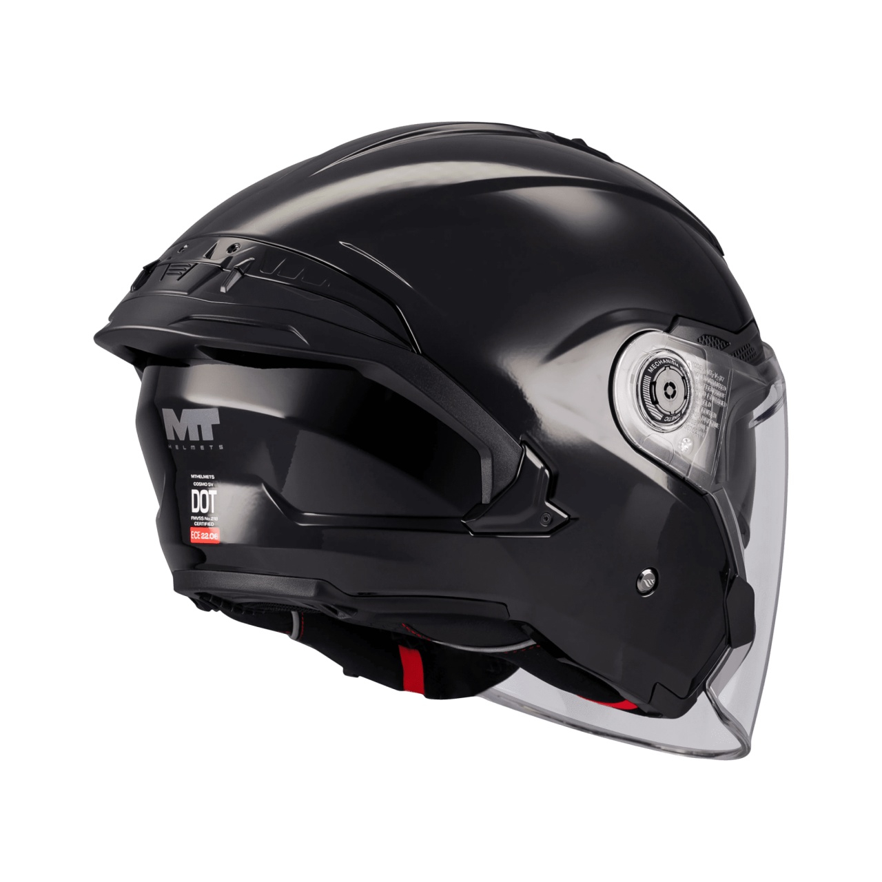Cască moto open-face MT Cosmo SV Pure A1 negru lucios cu ochelari de soare integrați - vizieră MT-V-37 [4]