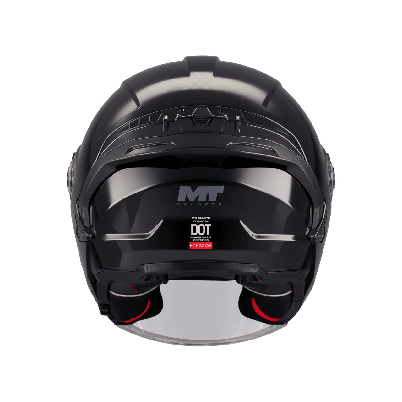 Cască moto open-face MT Cosmo SV Pure A1 negru lucios cu ochelari de soare integrați - vizieră MT-V-37 [3]