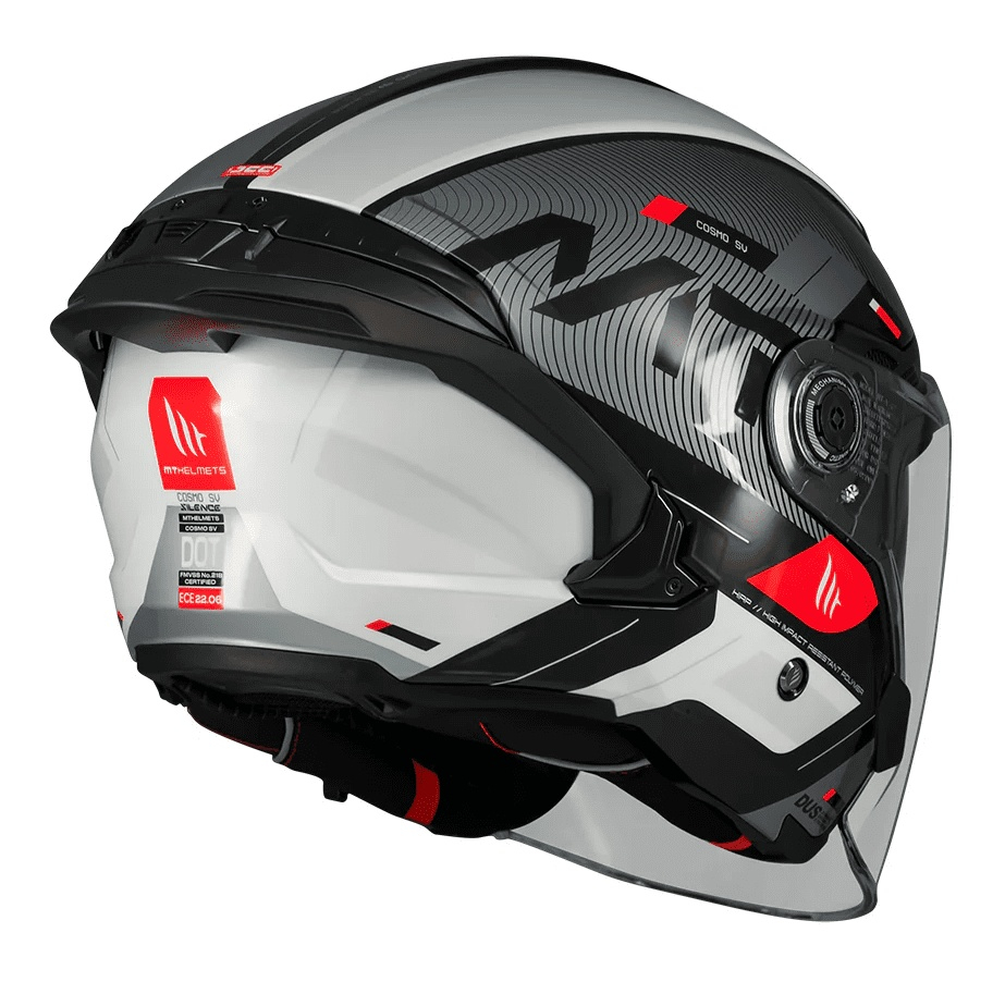 Cască moto open-face MT Cosmo SV Silence B2 negru/gri lucios cu ochelari de soare integrați - vizieră MT-V-37 [4]