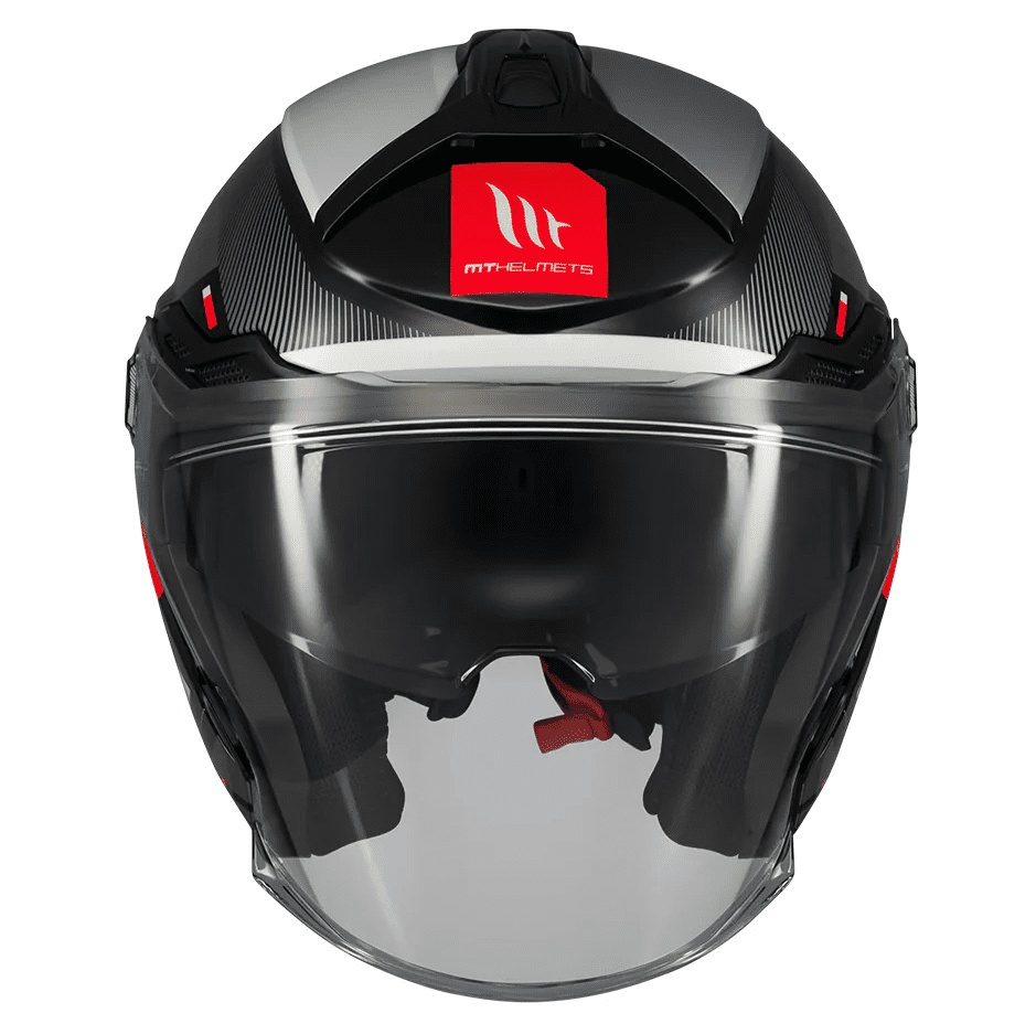 Cască moto open-face MT Cosmo SV Silence B2 negru/gri lucios cu ochelari de soare integrați - vizieră MT-V-37 [3]