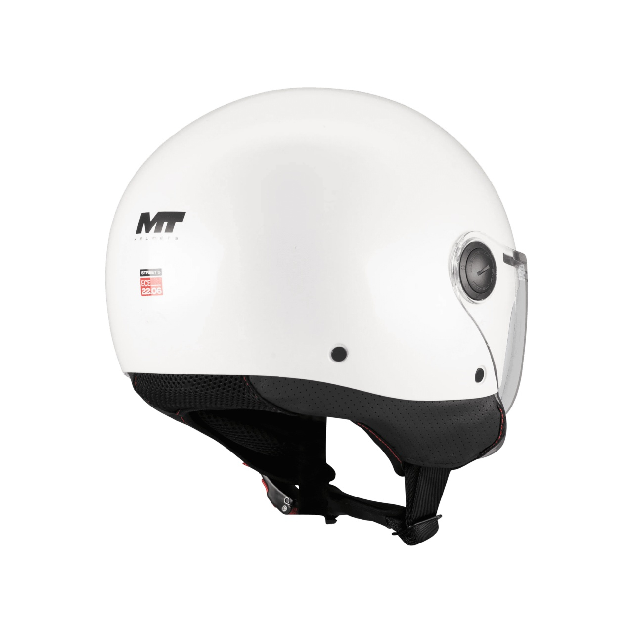 Cască moto open-face MT Street S Pure A0 alb lucios - ECE 22.06 - vizieră MT-V-15B [3]