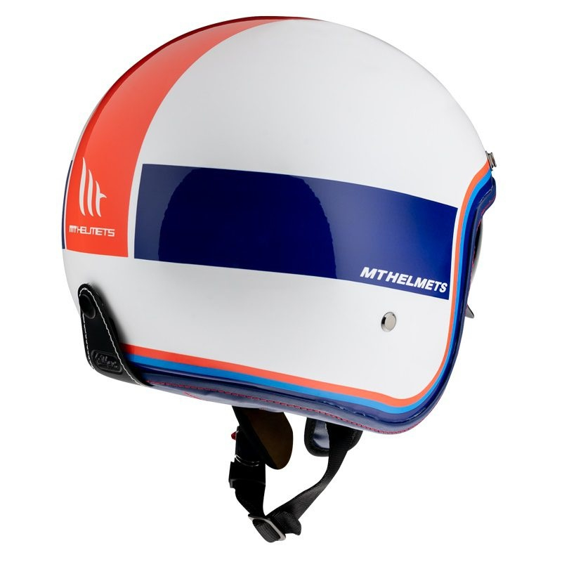 Cască moto open-face MT Le Mans 2 SV Tant D15 alb/roșu/albastru lucios cu ochelari de soare integrați [3]