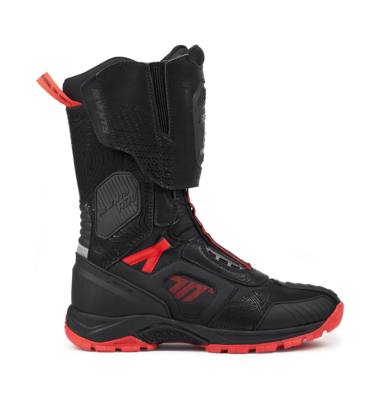 Cizme moto Adventure (Touring) Unisex Seventy Degrees SD-BA6 Stelvio negru/roșu [2]